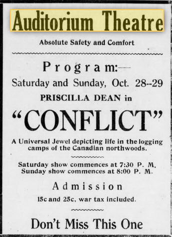 Auditorium Theatre - 26 Oct 1922